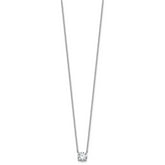 14k White Gold 1 carat Certified Lab Grown Diamond VS/SI+ G+ Round Complete Four Prong 18 inch Solitaire Necklace